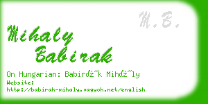 mihaly babirak business card